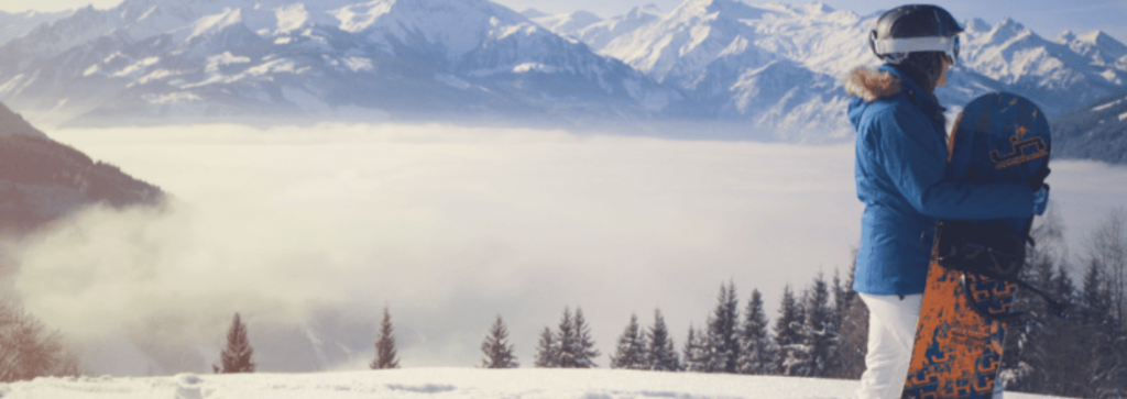 Snowboarding at St. Anton ski resort in Austria