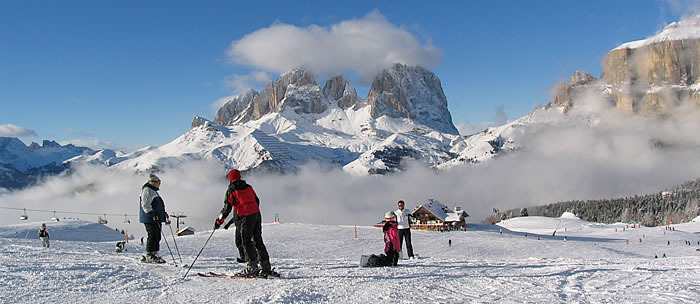 Skiing in Canazei