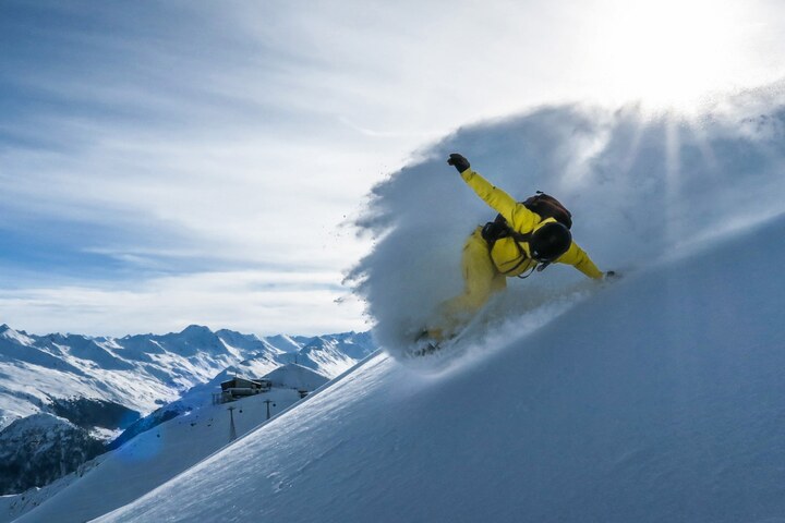 Snowboarding in Davos