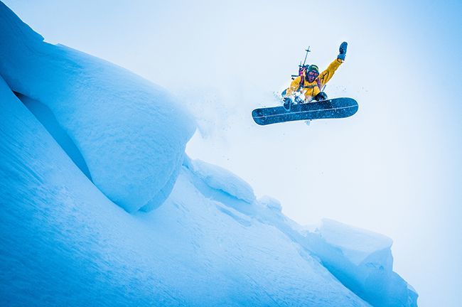 Snowboarding in Snowbird