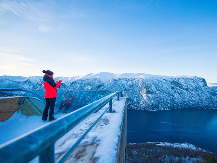 View of a fjord in Myrkdalen