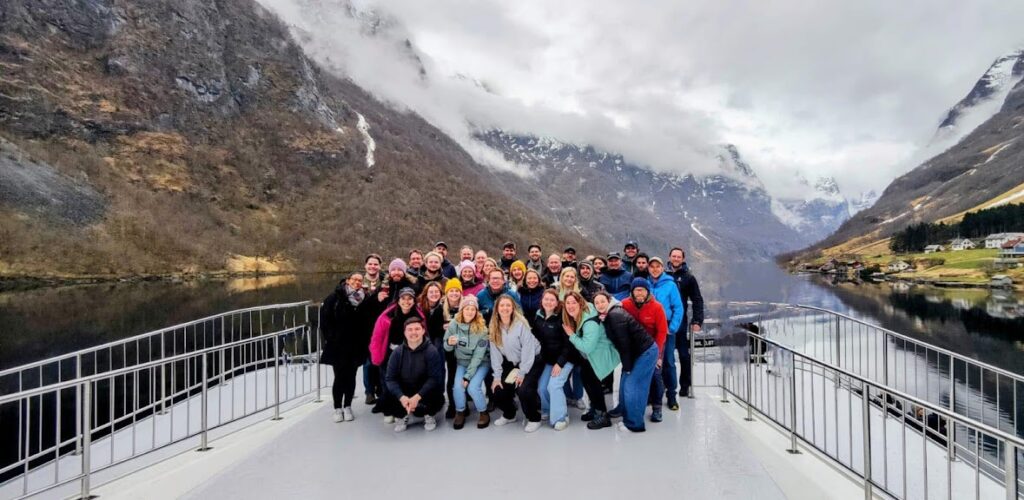 The Ski Solutions team on a fjord cruise in Norway