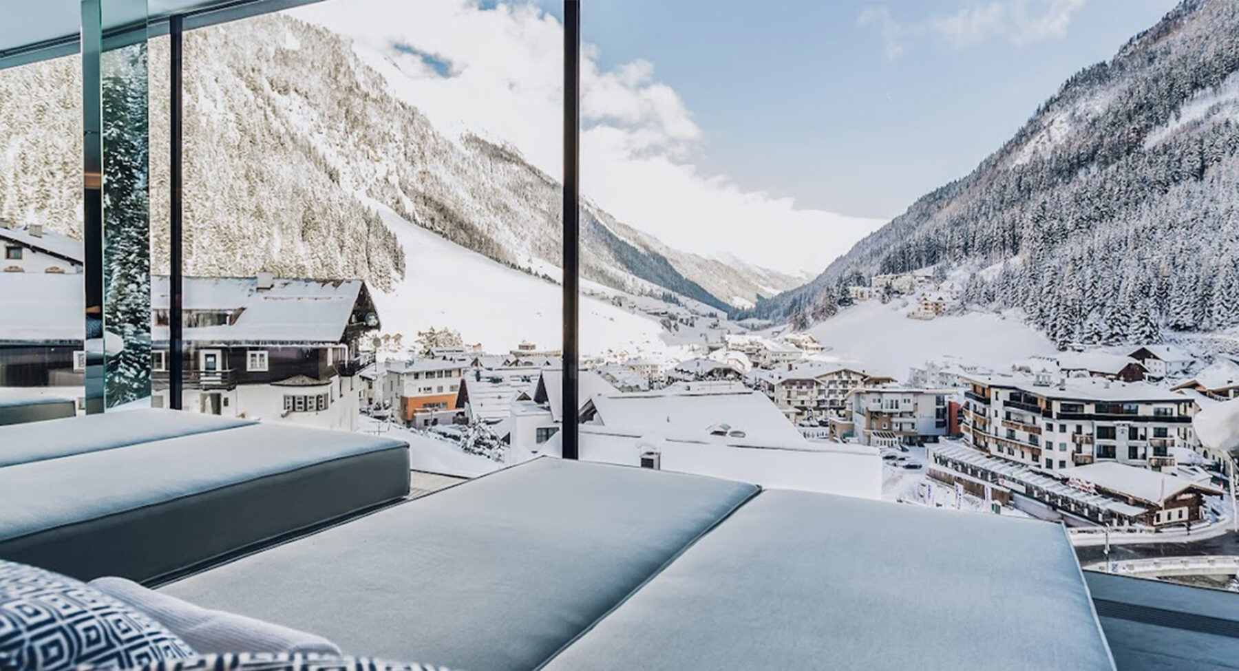 View from a luxury ski hotel in Austria