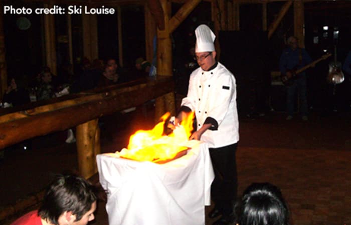 Torchlight dinner in Lake Louise Canada