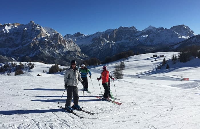 Ski Pistes in the Italian Dolomites with Friends