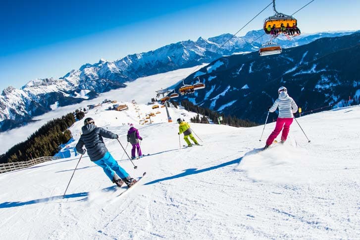 Novice skier on the slopes