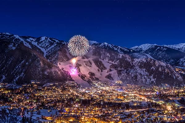 Fireworks over Aspen at New Year's Eve