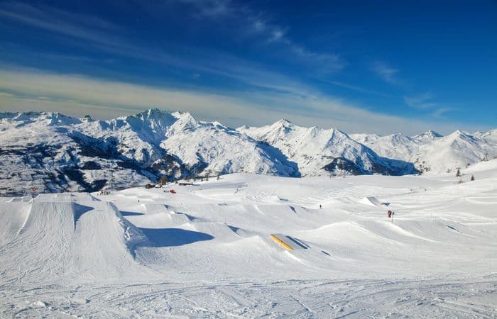snowboarding in the French Alps Les Arcs 