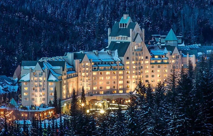 Outside of the Fairmont Chateau in Whistler