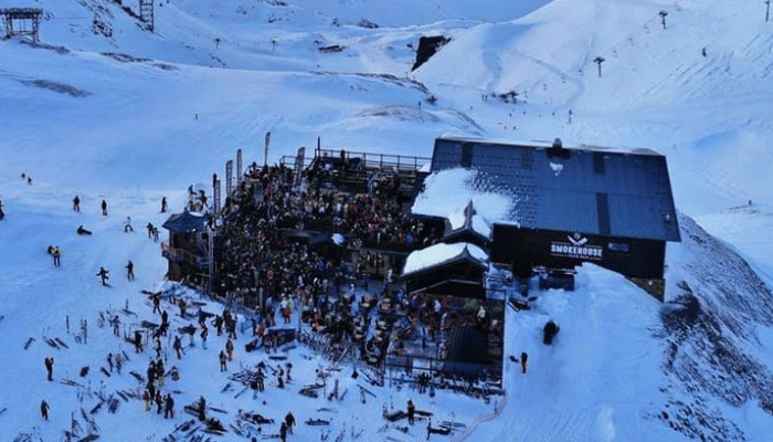 Pano Bar apres ski at Les Deux Alps ski resort in France