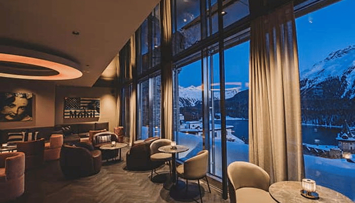 Hotel Monopol in St Moritz ski resort in Switzerland