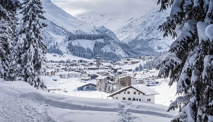 Lech ski in ski out resort in Austria