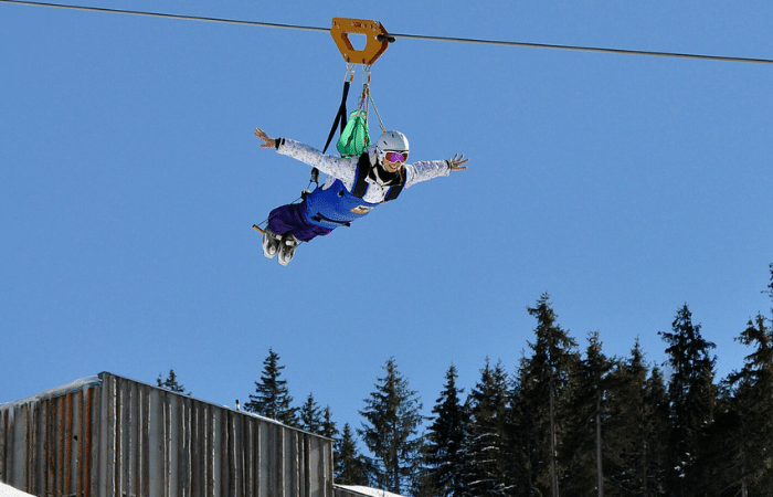 Meaning of après ski Zipline Saalbach
