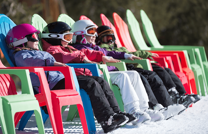 Children relaxing in the winter sun