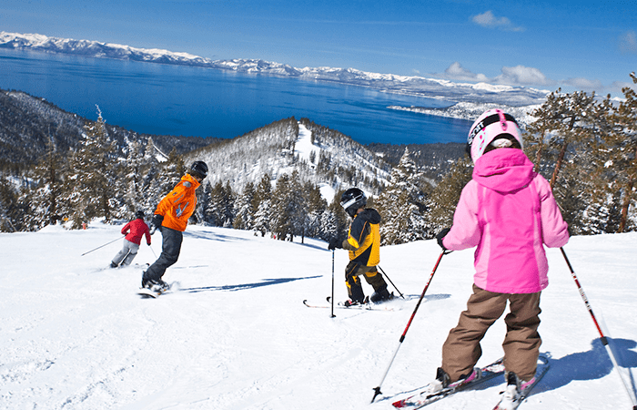 Family skiing