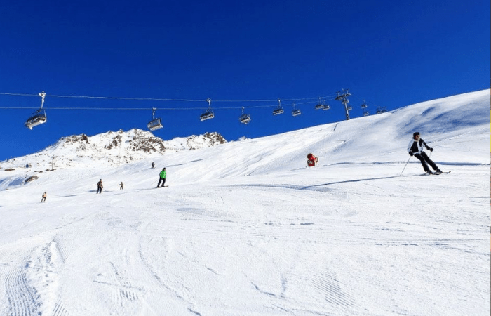 Groomed slopes in Obergurgl