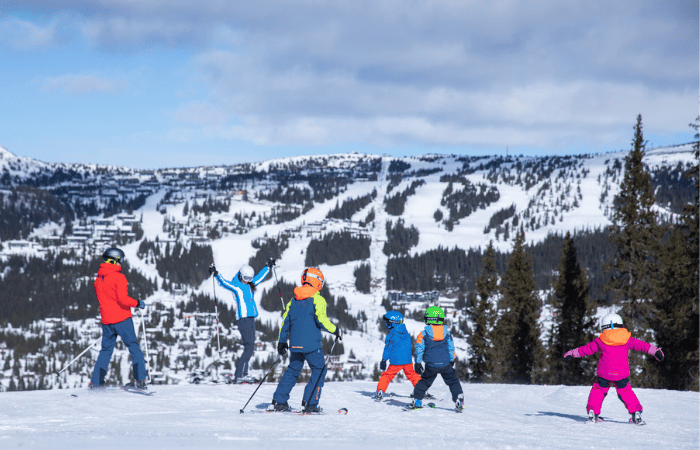Children skiing in Norway, one of the best countries for skiing
