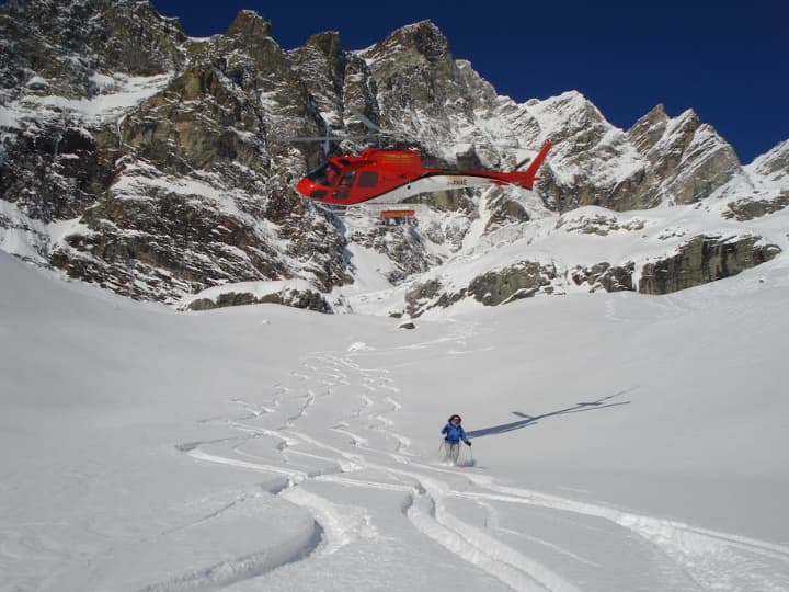 Heli-skiing in Cervinia 