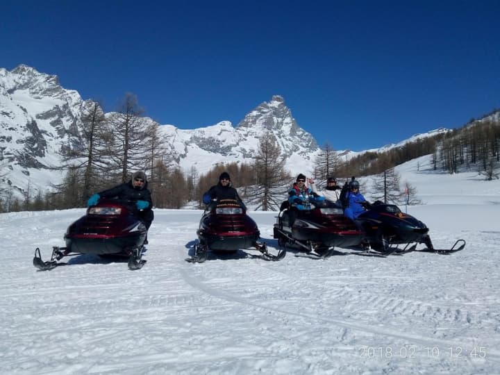 Snowmobiling in Cervinia