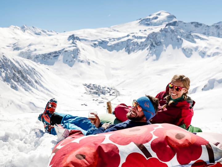 Spring skiing in Tignes, France