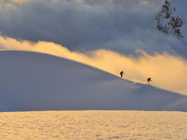 Two skiers
